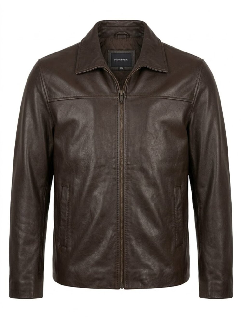 Hörst Düsseldorf Espresso Brown Quilted Genuine Leather Trucker Moto Jacket M